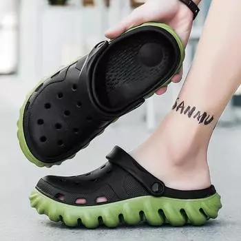 Модные роскошные мужские сандалии, дизайнерские летние мужские тапочки, уличные нескользящие женские пляжные шлепанцы из ЭВА, сверхлегкие дышащие мужские сабо 40-41 темные хаки