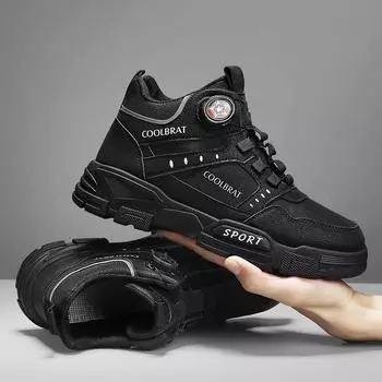 Fashion Luxury New Spring and Autumn Season Men s High Top Versatile Casual Shoes 2024 Rotating Button Outdoor Running and Sports Shoes 39