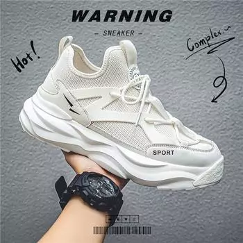 Fashion Luxury New Youth Student Running Shoes Spring Autumn Fashion Versatile Breathable Comfortable Sports and Casual Shoes sneakers 39 белый