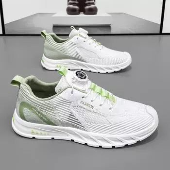 Fashion Luxury rotating button men s spring and autumn breathable mesh casual running shoes with soft soles and elevated sports shoes 39