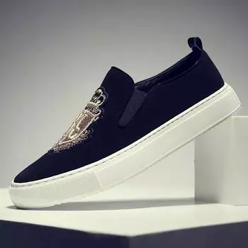 Модные роскошные мужские туфли для сноуборда на платформе с дизайнерской мягкой подошвой, повседневные мужские кроссовки для отдыха на открытом воздухе, модные вышитые мужские мокасины 38