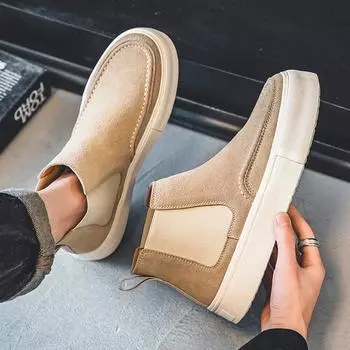 Fashion Luxury Slip on Safety Comfort Shoes Men Steel Toe Welder Shoes Stab Proof Anti-spark Work Safety Boots Man Outdoors Chelsea Boot 38 жёлтый