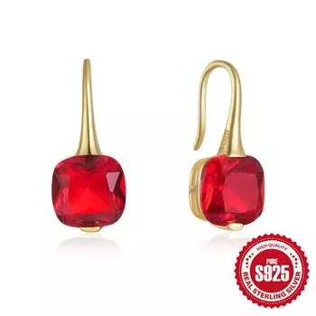 Fashion Luxury Temperament Colored Stone Diamond S925 Sterling Silver Ear Hook Earrings Eye-Catching Bling Bling Earrings 925 Silver