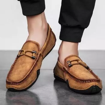 Fashion Male Casual Shoe Loafers Slip-on Men s Leather Shoes Pu Legitimate Elegant Size 45 2024 Trend Adults Luxury Sale Retro Summer 38