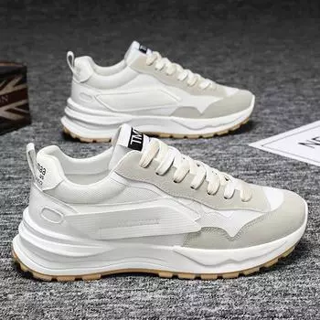 Fashion Male Sneakers Loafers Casual Sneaker Shoes for Men Fabric Sports and Leisure Ventilate Wear-resistant Thick Bottom Fashion 39 белый