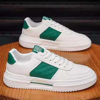 Fashion Male Sneakers Thick Bottom White Flexible Outdoor Shoes Waterproof Flat Anti-slip Wear-resistant Comfortable Spring and Autumn 39