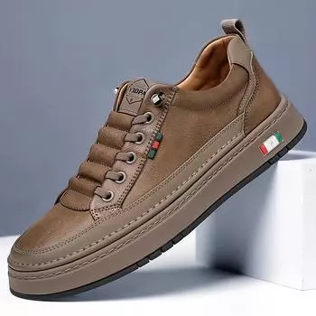 Fashion Man Autumn New Style Breathable Soft Sole Non-slip Slip-on Casual Shoes Trendy Versatile Lace-free Sneakers For Men Size 38-44 38 коричневый