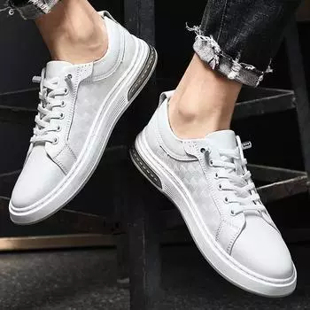 Fashion Man Casual Sports Shoes 2024 Men s Sneakers Men Lightweight Genuine Leather Breathable Shoe Mens Flat White Travel Tenis Sneaker 38 белый