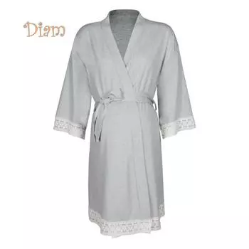 МОДА Марго Беременные Женщины Материнство Рукав 3/4 Кружевная Отделка Бандаж Ночная Рубашка Беременность Халат S розовый