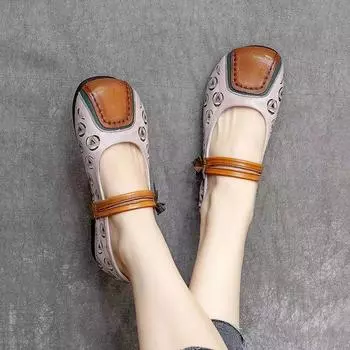 Fashion mary janes Women Sandals 2024 Summer butterfly strappy Shoes Design Soft Leather Platform Sandal Casual loafers ladies Shoes CN 35 бежевый