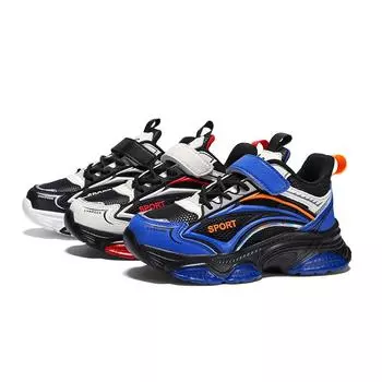 Fashion Match Boys Girls Kid s Winter Autumn Walking Casual Sneakers Waterproof Childrens Students Tennis Sport Running Shoes 27 чёрный