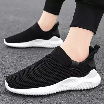 Fashion Men 2024 Spring/Summer New Mesh Single Shoes Lazy Kick Men s Shoes Soft, Breathable, and Cool Sports Shoes 39