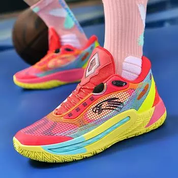 Fashion Men Basketball Shoes Cushioned Sneaker Fashion Train Athlete High Quality Sports Shoes Breathable Light Casual Sneakers 36-45 36 красный