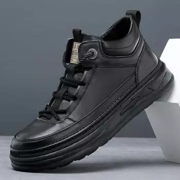 Fashion men Boots Winter 2024 spring Autumn Winter Boots Men genuine leather platform Fashion cotton Keep Warm Men s Ankle Botas mujer 6.5