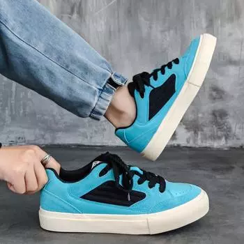 Fashion Men Canvas Shoes Comfy All-match Sneakers Men Summer Breathable Casual Walking Shoes Outdoor Sports Loafers New Vulcanized Shoes 39 синий