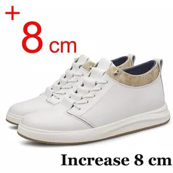 Модные мужские повседневные кроссовки 8 см 6 см, увеличивающие рост, белые спортивные туфли для увеличения роста, черные кожаные кроссовки Zapatillas De Hombre 36