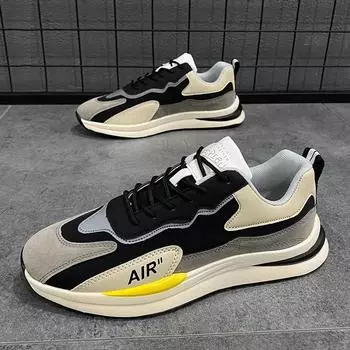 Модные мужские повседневные кроссовки модные дышащие кроссовки новые сетчатые мужские кроссовки на платформе для ходьбы обувь мужские Zapatillas Hombre 39 чёрный