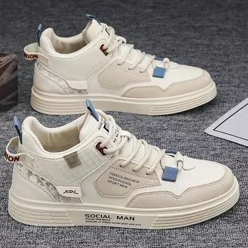 fashion Men Casual Sneakers Vulcanized Shoes Male Walking Sport Shoes Outdoor Sneakers Male Sneakers Soft Sole Walking Shoes 2024 39 бежевый