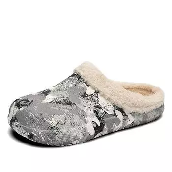 Fashion Men Cotton Slipper Winter New Thick-soled EVA Soft Bottom Waterproof Detachable non-slip Unisex Female Home Fashion Cheap 45 38-39 бежевый