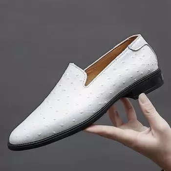 Fashion Men Dress Shoes Moccasins For Men Mens Italian Leather Shoes Men s Loafers Big Size 36-45 Formal Designer Black Wedding Luxury 36 чёрный