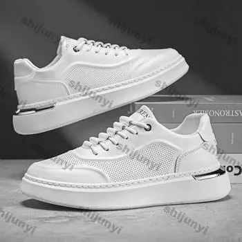 Fashion Men Fashion Sneakers Spring New Breathable Sports Casual Shoes Man Trend Thick Sole Casual Comfortable Shoes Zapatillas Hombre 39 белый