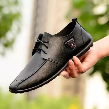 Fashion Men Leather Shoes New Casual Designer Shoes Slip On Fashion Drivers Comfort Loafers Moccasins Loafers Zip Men Driving Shoes ert 6 чёрный