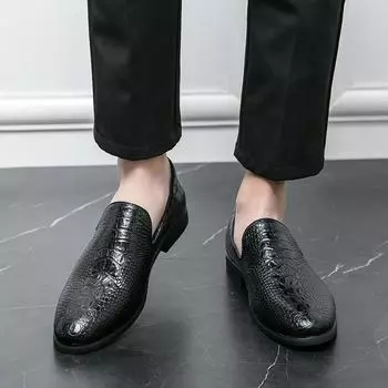 Модные мужские кожаные туфли Slip On, свадебные, деловые, мужские, повседневные, на плоской подошве, люксовые брендовые туфли-оксфорды, черные, мужские туфли на платформе для отдыха 38 коричневый