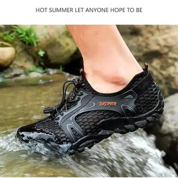 Fashion Men Mountain Trekking Sneakers Summer Women Mesh Breathable Male Outdoor Hiking Wading Shoes Quick-dry Trainers Beach Sandals 38
