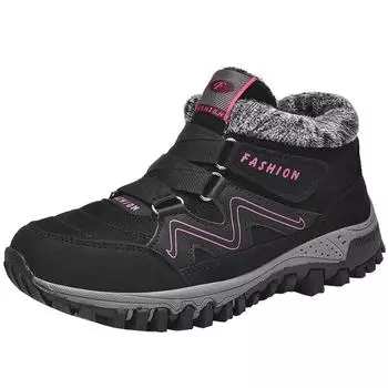 Модные мужские и женские зимние ботинки для снега, водонепроницаемые кожаные ботинки для отдыха и спорта, утолщенные теплые ботинки для пары, хлопковая обувь 35