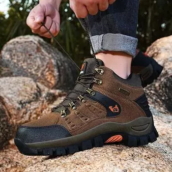 fashion Men s Autumn High Top Mountaineering Wear-resisting Couple Outdoor Platform Hiking Sneakers Shoes Fashion Workwear Shoes 2024 36