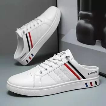 Fashion Men s Baotou Slippers Fashion Outdoor Casual Shoes for Men Slip-on Slippers for Men Summer New Comfort Half Slippers Big Size 48 39 белый