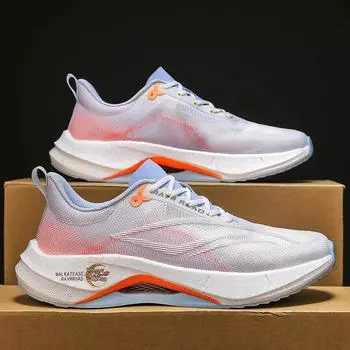 Fashion Men s Carbon Plate Sneakers Summer Lightweight Breathable Outdoor Running Shoes Anti-Slip Shock Absorbing Men s Training Shoes 35 красный