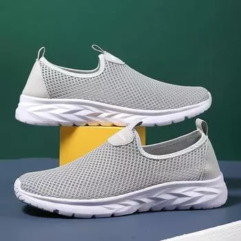 Fashion Men s Casual Breathable Mesh Shoes Summer Outdoor Non-slip Mens Shoes Comfortable Zapatos Hombres Light Weight Man Loafers 39 чёрный