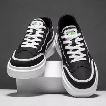 Модная мужская повседневная обувь 2024 года, кожаные туфли на шнуровке для скейтбординга, мужская удобная обувь для вождения на открытом воздухе, новое поступление, мужские кроссовки 39 чёрный