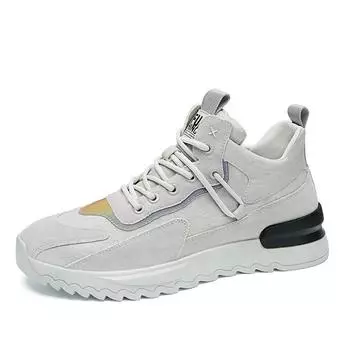 Fashion Men s Casual Shoes Autumn Winter Fashion Designer Sneakers Men Daily Walking Shoes Lace-up Platform Trainers Zapatillas Hombre 39 серый