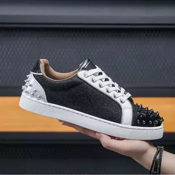 Fashion Men s Casual Shoes Leather Board Shoes for Men High Quality Classic Comfortable Breathable Male Leisure Shoes 2024 New 39 чёрный