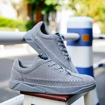 Fashion Men s Casual Shoes Outdoor Sports Shoes Men Luxury Brand Comfortable Shoes Lace-up Sneakers Casual Skateboard Zapatos De Hombre 39 серый