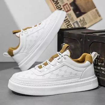 Модные мужские повседневные туфли на платформе с толстой подошвой из кожи белого цвета, мужские кроссовки для занятий спортом на открытом воздухе Zapatillas Hombre 39 белый