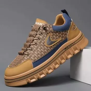 Fashion Men s Chunky Sneakers New Fashion Non-slip Sport Shoes for Men Platform Luxury Designer Casual Board Shoe Male Vulcanized Shoes 39 хаки