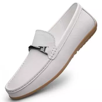 Fashion Men s Genuine Leather Shoes Casual Shoes Business Men Slip-on Shoes Youth Walking Shoes Loafers Handmade Big Size 36-46 36