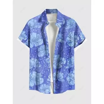 Fashion Men s Hawaiian Shirts 3D Printed Short Sleeve Button Down Lapel Shirt For Summer Oversized Tops Casual Shirts For Men S