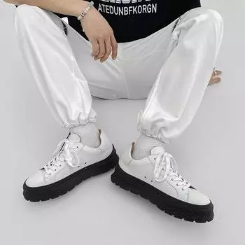 Fashion Men s height increased thick bottomed outdoor Shoes Fashion Board Shoes Comfortable and breathable Student Boys adult Sneakers 38 белый