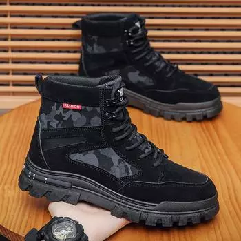 Модные мужские высокие ботинки, походные ботинки и ботинки по щиколотку, черные мотоциклетные ботинки, осенне-зимние высокие классические мотоциклетные ботинки 39 серый