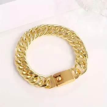 Fashion Men s Jewelry Vacuum Electroplated Golden Plated Double Woven Bracelet Thick Style Hip-Hop Colors золотистый