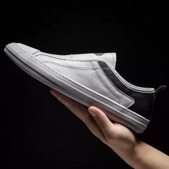 Модные мужские кожаные повседневные туфли из коровьей кожи, дизайнерские лоферы для мужчин, новые универсальные туфли Tide, дышащая кожаная деловая повседневная обувь для мужчин 38 белый