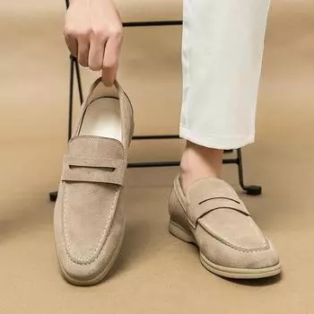 Fashion Men s leather loafers designer casual soft and comfortable summer new walking flats driving shoes driving shoes 38-46 38 белый