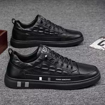 Fashion Men s Leather Sneakers 2025 Top Quality Mens Tennis Sport Shoes Waterproof Casual Man Flat Vulcan Shoes CN 39