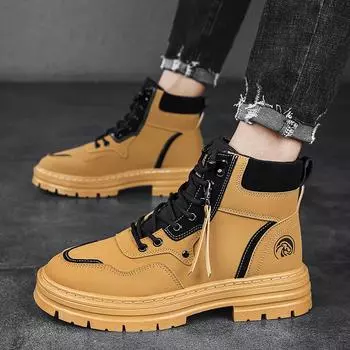 Fashion Men s Leather Winter Ankle Military Trekking Snow Army Green Yellow Designer Tactical Boots Outdoor for Men Work Shoes Sneakers 39