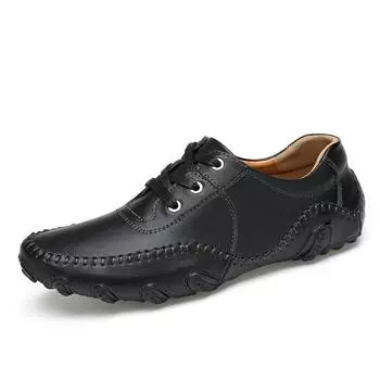 Fashion Men s Loafer Shoes 38-46 Size Men Genuine Split Leather Shoes Lace Up Octopus Sole Penny Loafers Men Driveing Shoes Moccasins 6