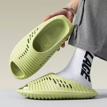 Fashion Men s New Open Toe Slippers Fashion Casual Breathable Indoor Slippers Solid Color Soft Wear-resistant Non-slip Male Beach Shoes 39-40 белый